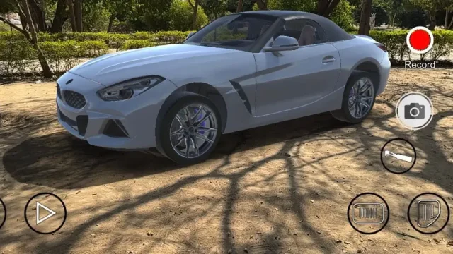 AR Real Driving review showing virtual car placed in real world using augmented reality app
