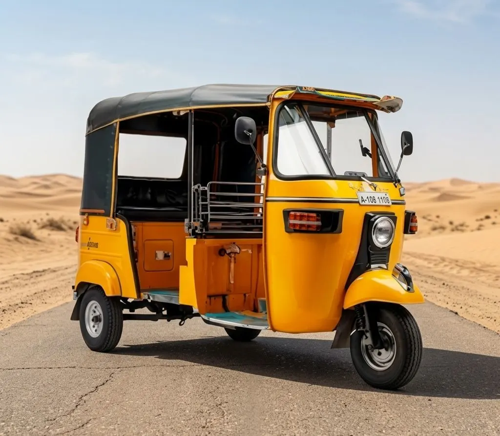 Auto Riksha Game driving through muddy offroad village road