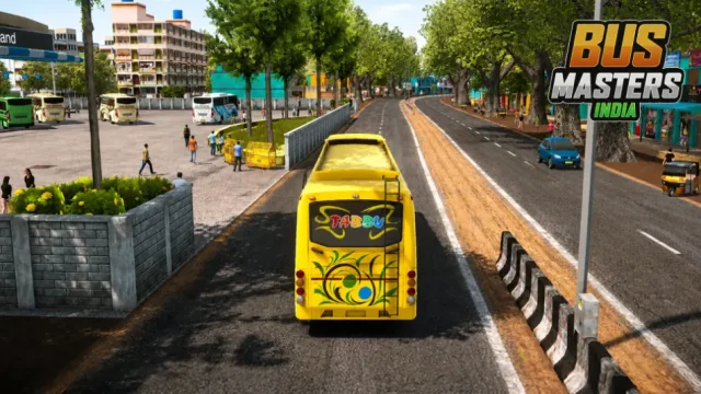 Bus Masters India Simulator driving bus on Indian highway route