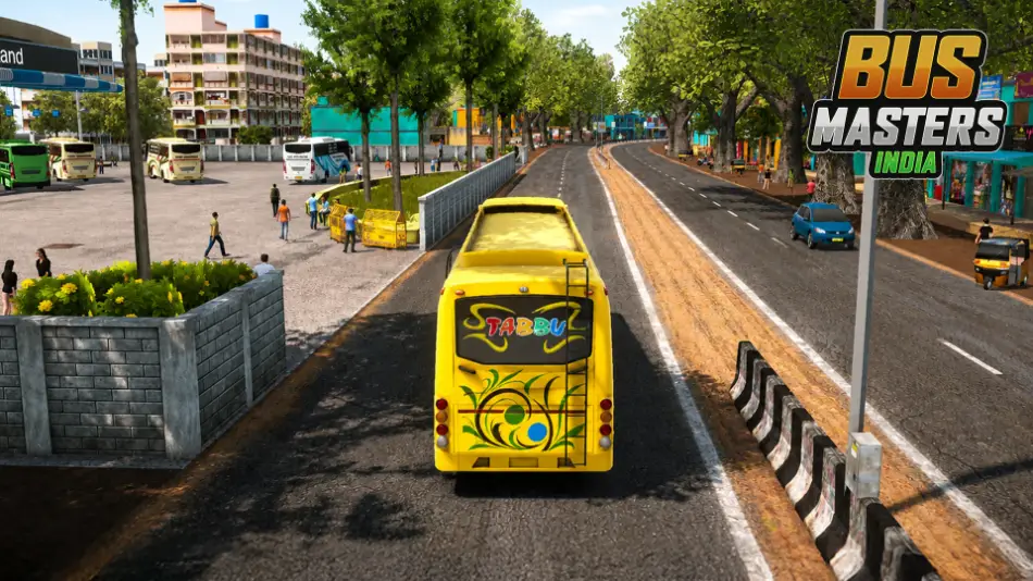 Bus Masters India Simulator driving bus on Indian highway route