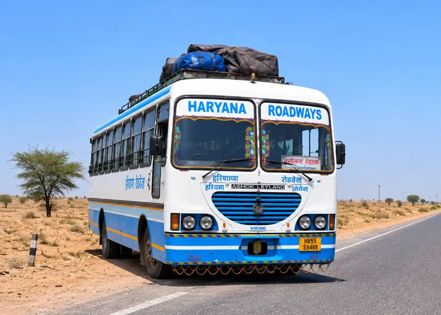 Indian Bus Simulator bus driving on an Indian highway